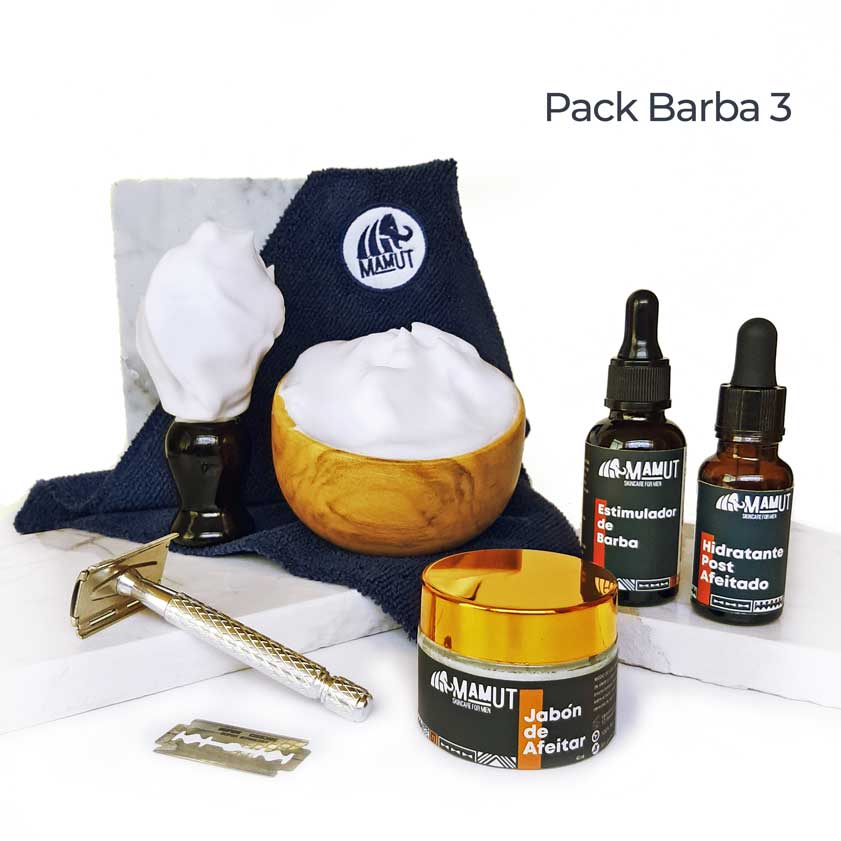 pack de afeitar 1 brocha tazon toalla jabon de afeitar