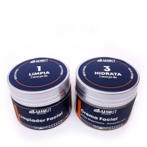 pack skin care, crema y limpiador facial 100% natural para el cuidado personal del hombre.