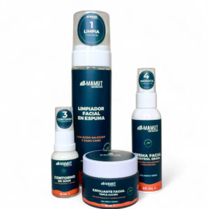Pack Skincare Premium MAMUT For Men con Limpiador, Exfoliante, Contorno de Ojos y Crema Hidratante