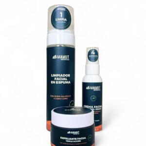 Pack Skincare Completo MAMUT For Men – Limpiador, Exfoliante e Hidratante para piel masculina